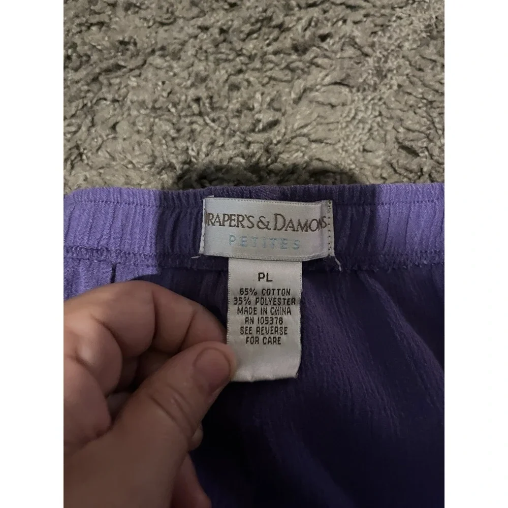 Draper's & Damon's Purple Cropped Pants with Button Detail Size PL - Picture 6 of 8